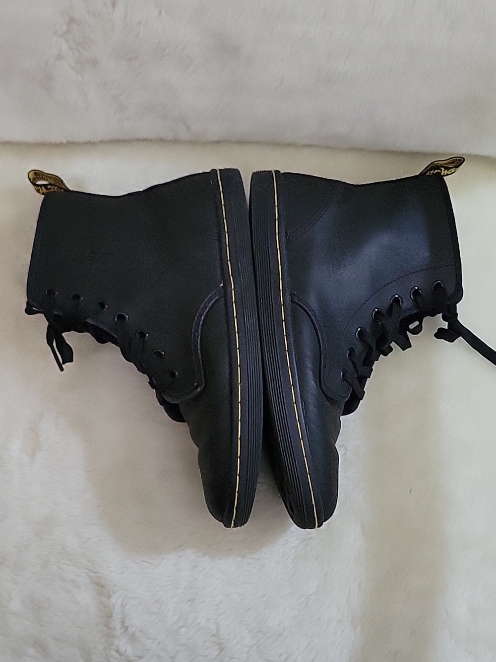 DR MARTENS Shoreditch Greasy Women's Combat Boots. Size 7 L. Black Boots. - Picture 11 of 16